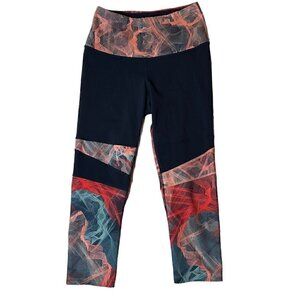 North Face Motivation High Rise Pants Crop Printed Flash Dry Navy Desert Flower